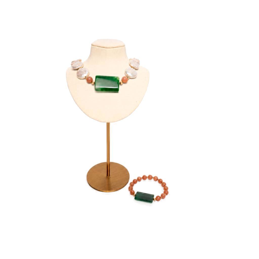 Ketting Verde groen en Armband Verde groen samen