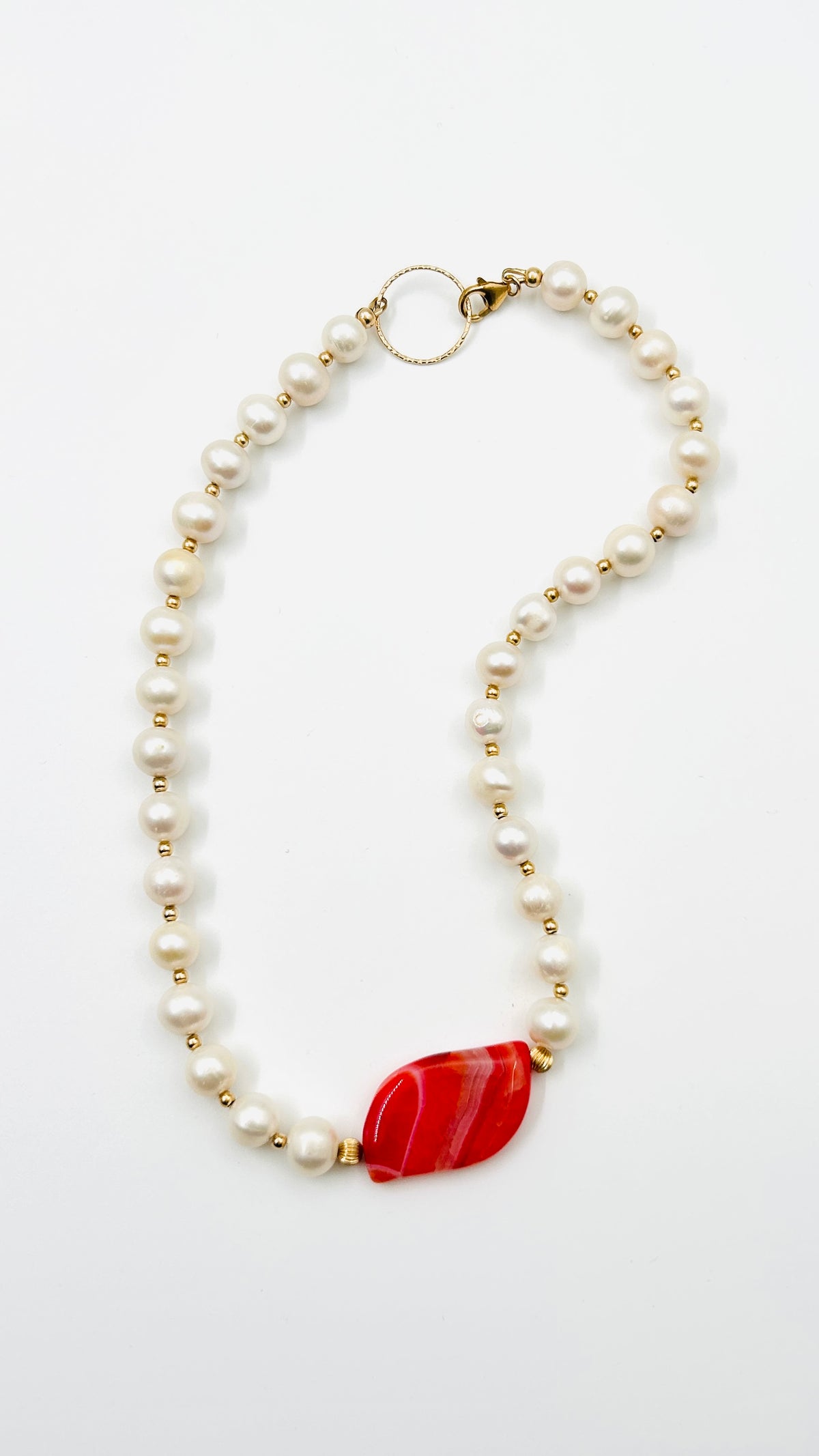 Ketting Agaat · koraal & parel, foto 3