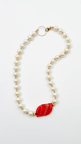 Ketting Agaat · koraal & parel, foto 3