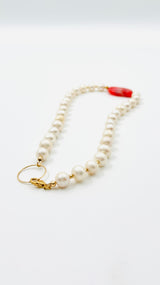 Ketting Agaat · koraal & parel, foto 4