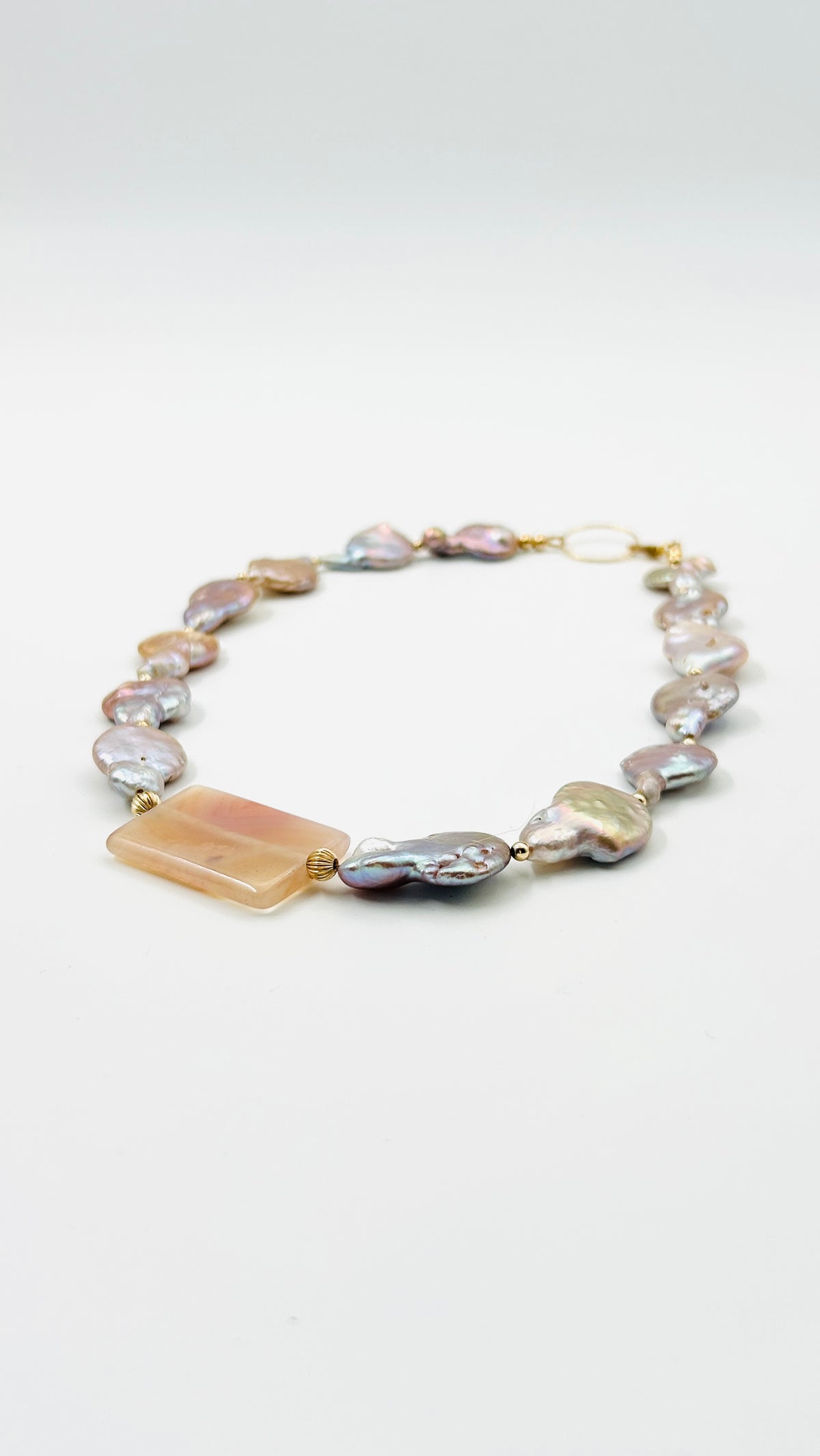 Ketting Agaat · roze & parel, foto 2