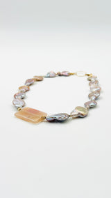 Ketting Agaat · roze & parel, foto 2