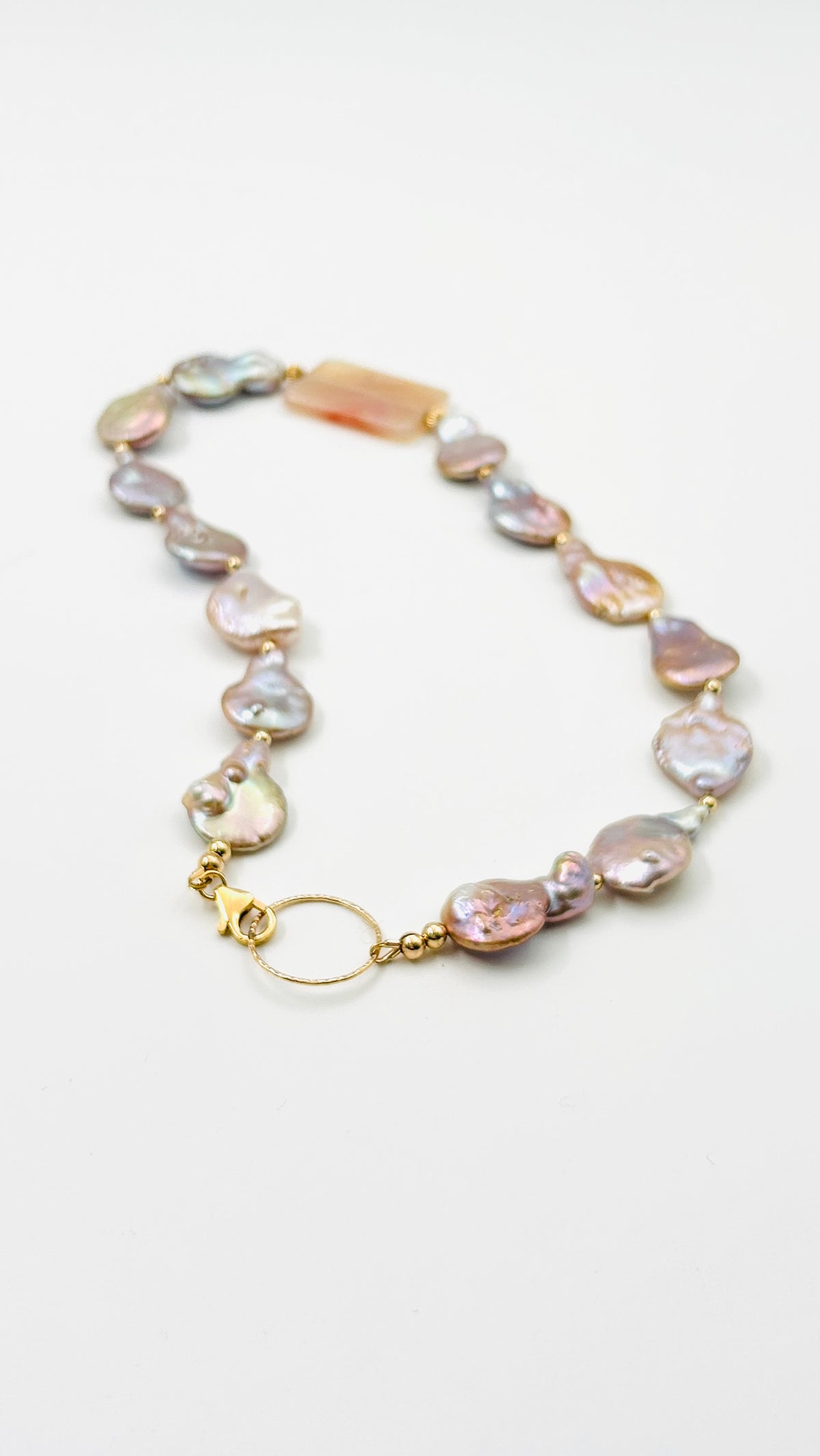 Ketting Agaat · roze & parel, foto 3