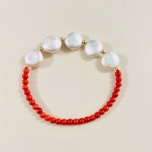 armband lux koraal - handgemaakt by MParle