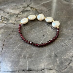 armband lux granaat - handgemaakt by MParle