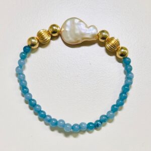 armband videre aquamarijn - handgemaakt by MParle