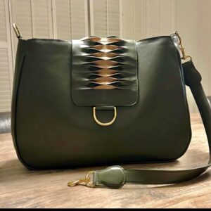 Zadeltas liberalis olijfgroen -handgemaakt by MParle